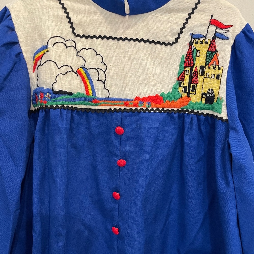 Vintage Girls Rainbow and Castle Dorissa of Miami Dress - Picture 4 of 12
